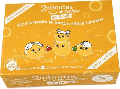 2 minutes de bonheur en famille ! : pour prendre le temps d'être heureux : jeu de conversation