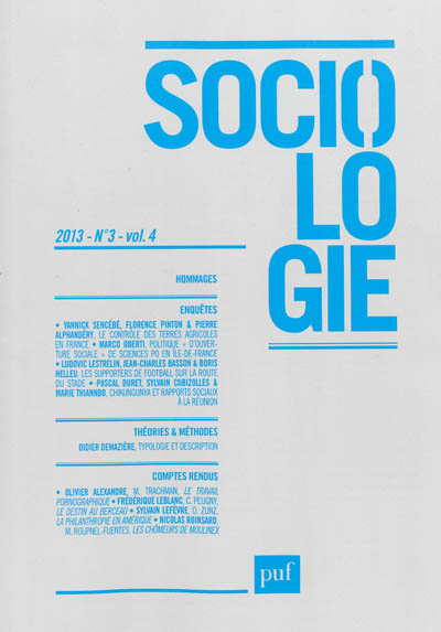 Sociologie, n° 3 (2013)