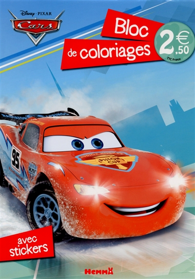 Cars : bloc de coloriages avec stickers