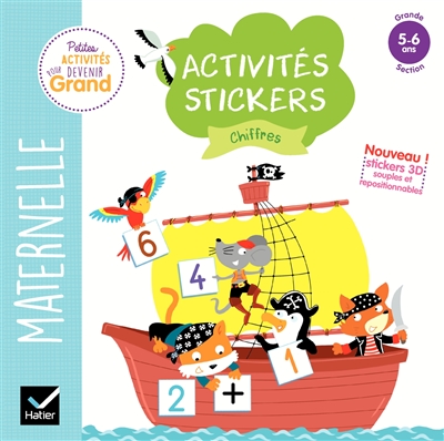 Chiffres maternelle grande section, 5-6 ans : activités stickers