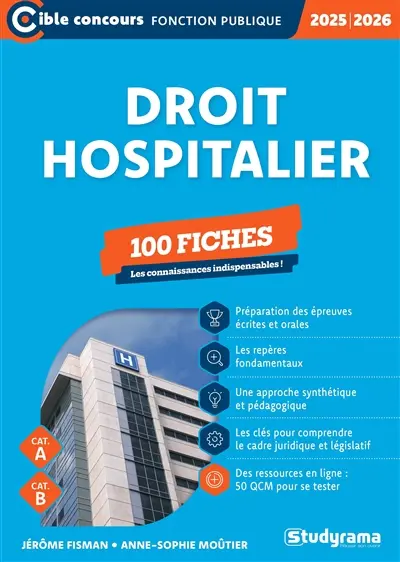 Droit hospitalier, 100 fiches : cat. A, cat. B : 2025-2026