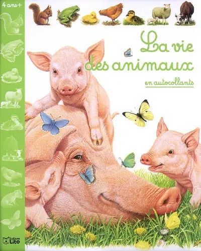 La vie des animaux en autocollants : couverture verte