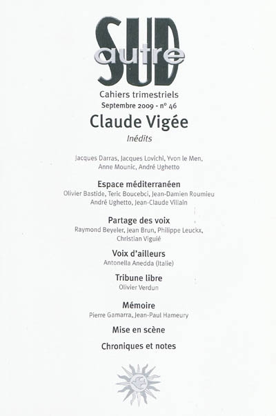 Autre Sud, n° 46. Claude Vigée
