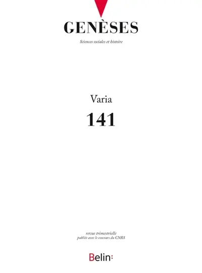 Genèses, n° 141. Varia
