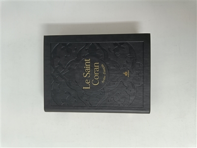Le saint Coran et la traduction en langue française du sens de ses versets : couverture daim noir