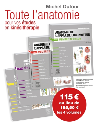 Anatomie de l'appareil locomoteur, anatomie des organes et des viscères : pack des 4 tomes
