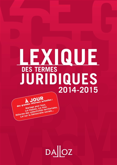 Lexique des termes juridiques 2014-2015