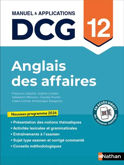 Anglais des affaires, DCG 12 : manuel & applications : nouveau programme 2026
