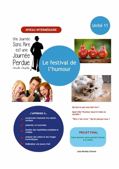 Unité 11 : Le festival de l'humour - Activités niveau intermédiare