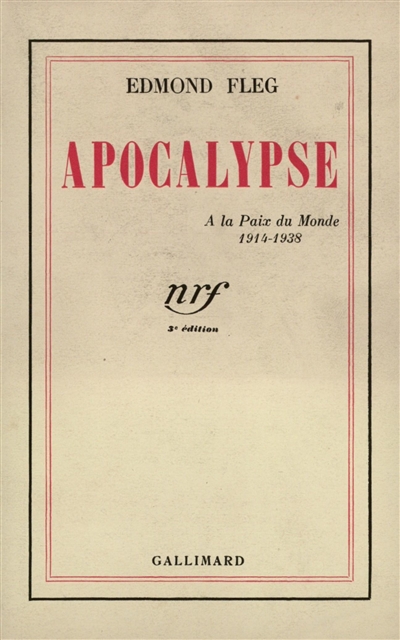 Apocalypse : à la paix du monde, 1914-1938