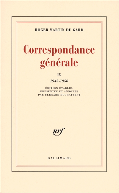 Correspondance générale. Vol. 09. 1945-1950