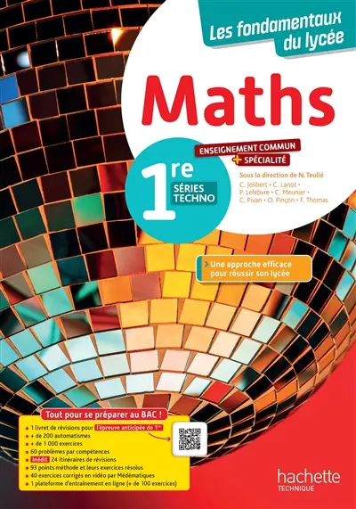 Maths 1re séries techno, enseignement commun + spécialité