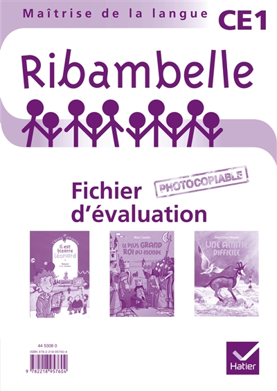 Ribambelle CE1, séries rouge et jaune : fichier d'évaluation (avec 3 romans)