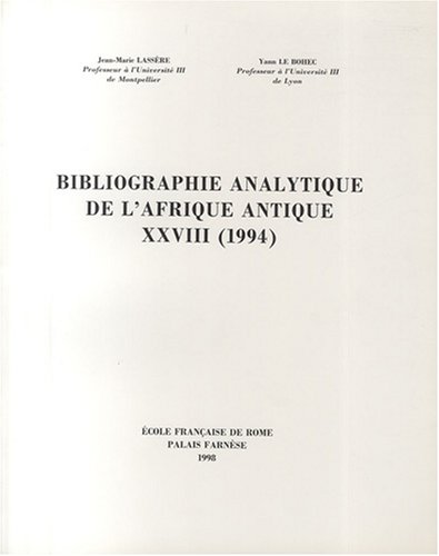 Bibliographie analytique de l'Afrique antique. Vol. 28. 1994