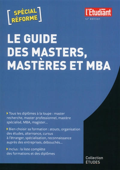 Le guide des masters, mastères et MBA