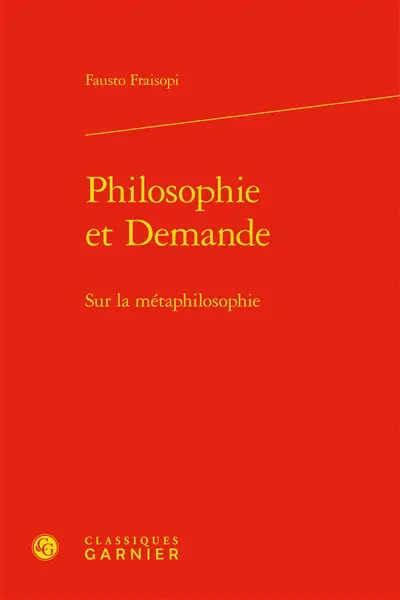 Philosophie et demande : sur la métaphilosophie