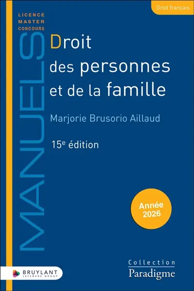 Droit des personnes et de la famille : année 2026