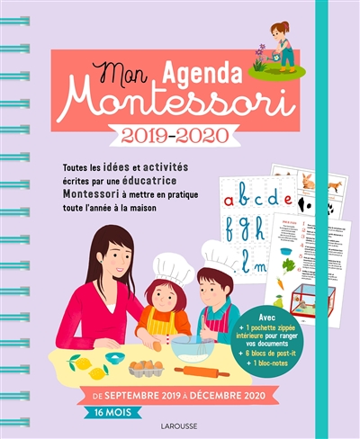 Mon agenda Montessori 2019-2020 : de septembre 2019 à décembre 2020