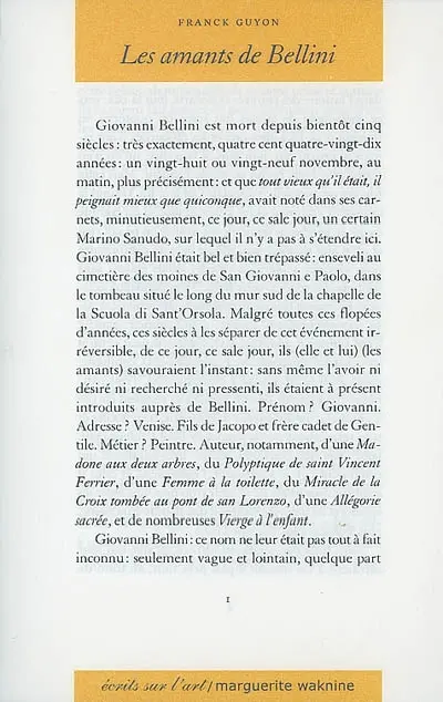 Les amants de Bellini