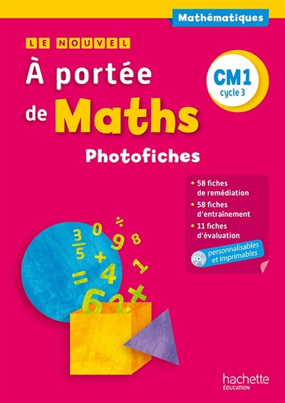 Le Nouvel A portée de maths Cm1 - Photofiches + Cd - Ed. 2015