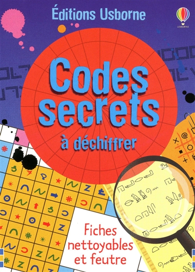 Codes secrets à déchiffrer : fiches nettoyables et feutre