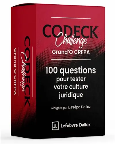 Codeck challenge : Grand'O CRFPA : 100 questions pour tester votre culture juridique