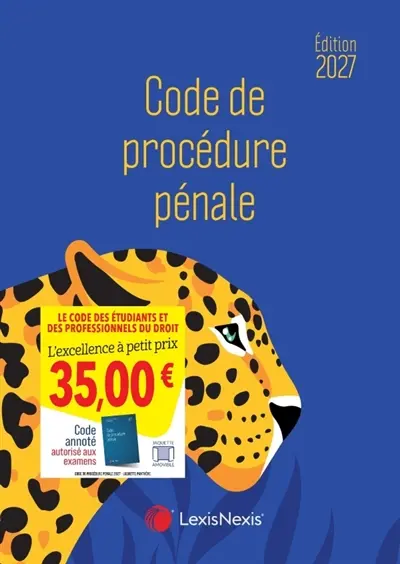 Code de procédure pénale 2027 : jaquette panthère