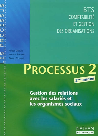 Processus 2 : gestion des relations avec les salariés et les organismes sociaux, BTS CGO 2ème année