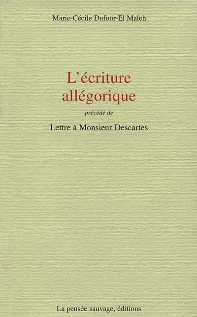 L'écriture allégorique. Lettre à Monsieur Descartes