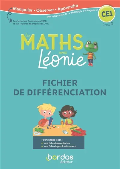 Les maths avec Léonie CE1, cycle 2 : fichier de différenciation