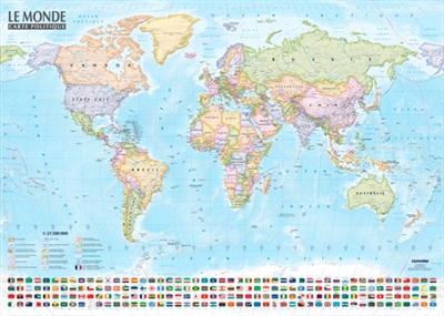Carte du monde : politique et physique