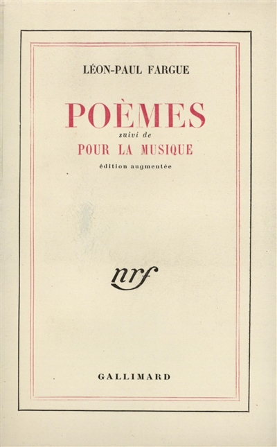 Poèmes. Pour la musique