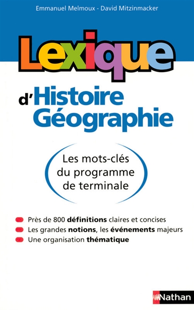 Lexique d'histoire géographie : term L, ES, S
