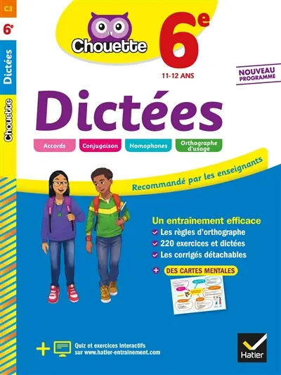 Dictées 6e, 11-12 ans : nouveau programme