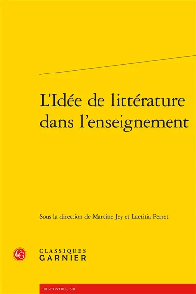 L'idée de littérature dans l'enseignement