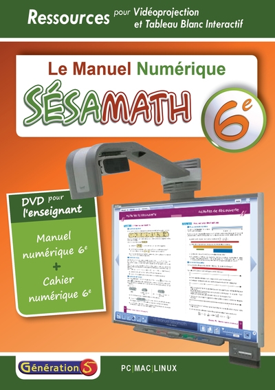 Manuel numérique Sésamath 6e : DVD pour l'enseignant