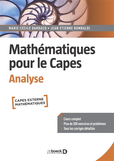 Mathématiques pour le Capes. Analyse