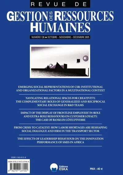 Revue de gestion des ressources humaines, n° 138