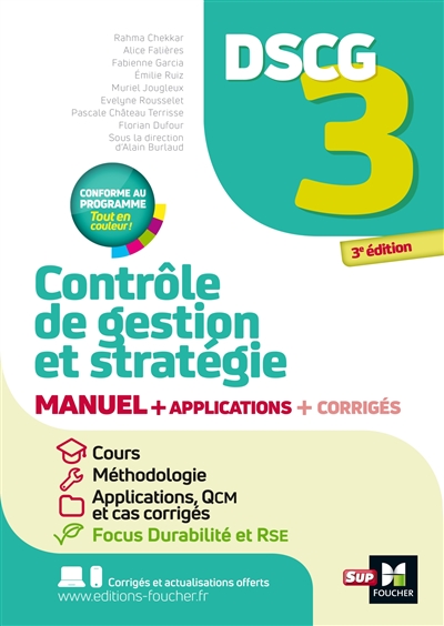 DSCG 3 management et contrôle de gestion : manuel et applications : 2024-2025