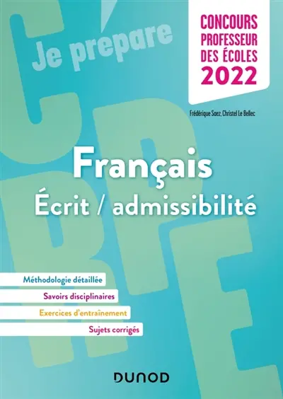 Français, écrit-admissibilité, concours professeur des écoles 2022