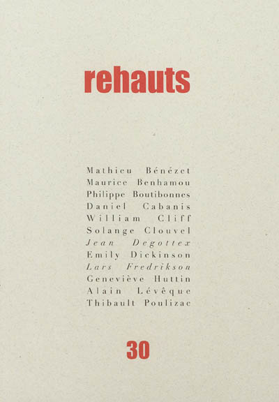 Rehauts, n° 30