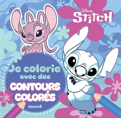 Disney Stitch : Je colorie avec des contours colorés