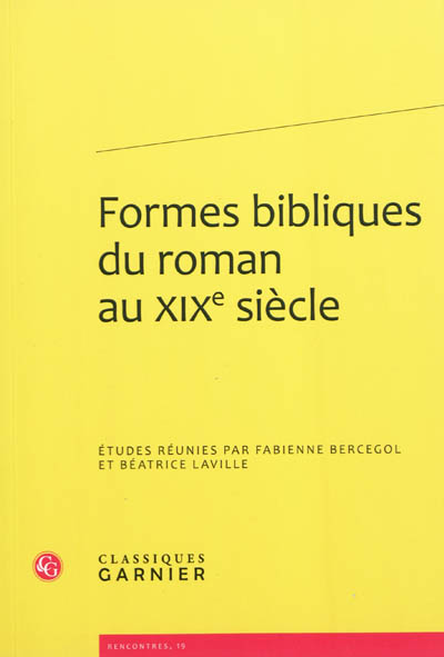 Formes bibliques du roman au XIXe siècle