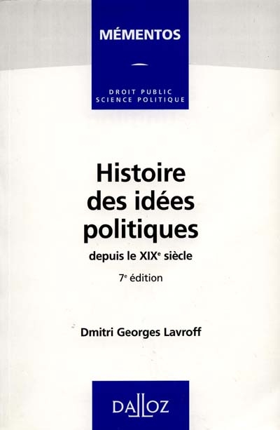 Histoire des idées politiques depuis le XIXe siècle