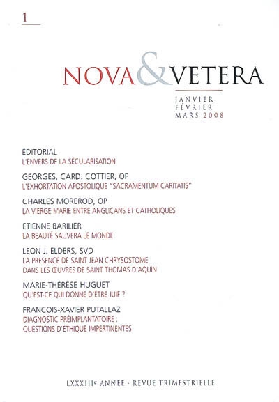 Nova & vetera, n° 1 (2008)