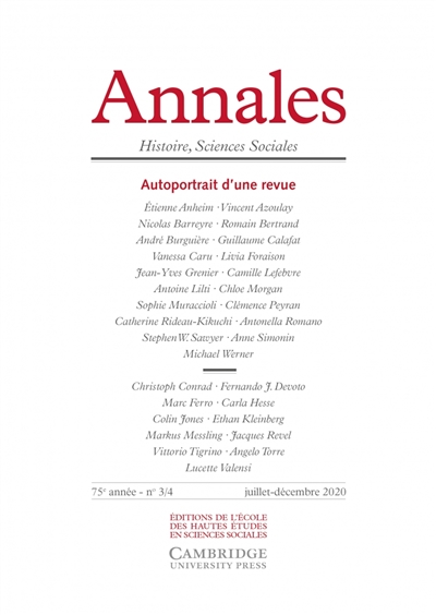 Annales, n° 3-4 (2020). Autoportrait d'une revue