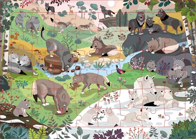 Les loups : puzzle 48 pièces