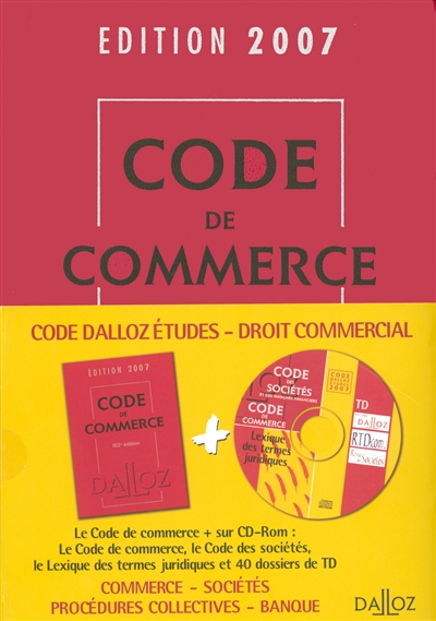 Code Dalloz études droit commercial 2007