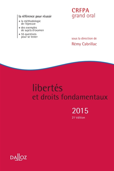 Libertés et droits fondamentaux 2015 : CRFPA grand oral