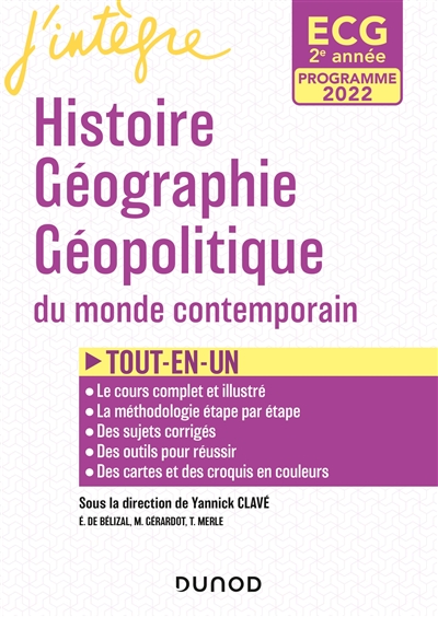 Histoire, géographie, géopolitique du monde contemporain ECG 2e année : programmes 2022 : tout-en-un